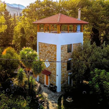 Steinturm Mit Dach-Terrasse Zwischen Fluss, Meer Und Gebirge- Spiti Pirgos Paralia Sergoulas Екстериор снимка